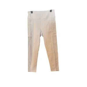 Alala Mirage White Cropped Workout Polka Dot Sheer Leggings Pant Womens Sz Small